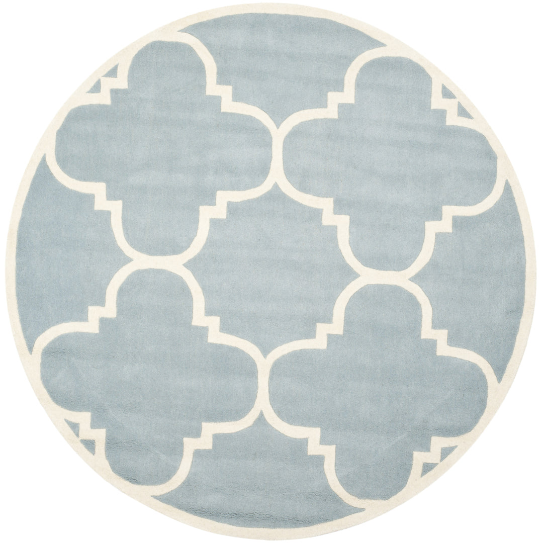 SAFAVIEH Chatham CHT730B Handmade Blue / Ivory Rug Image 10