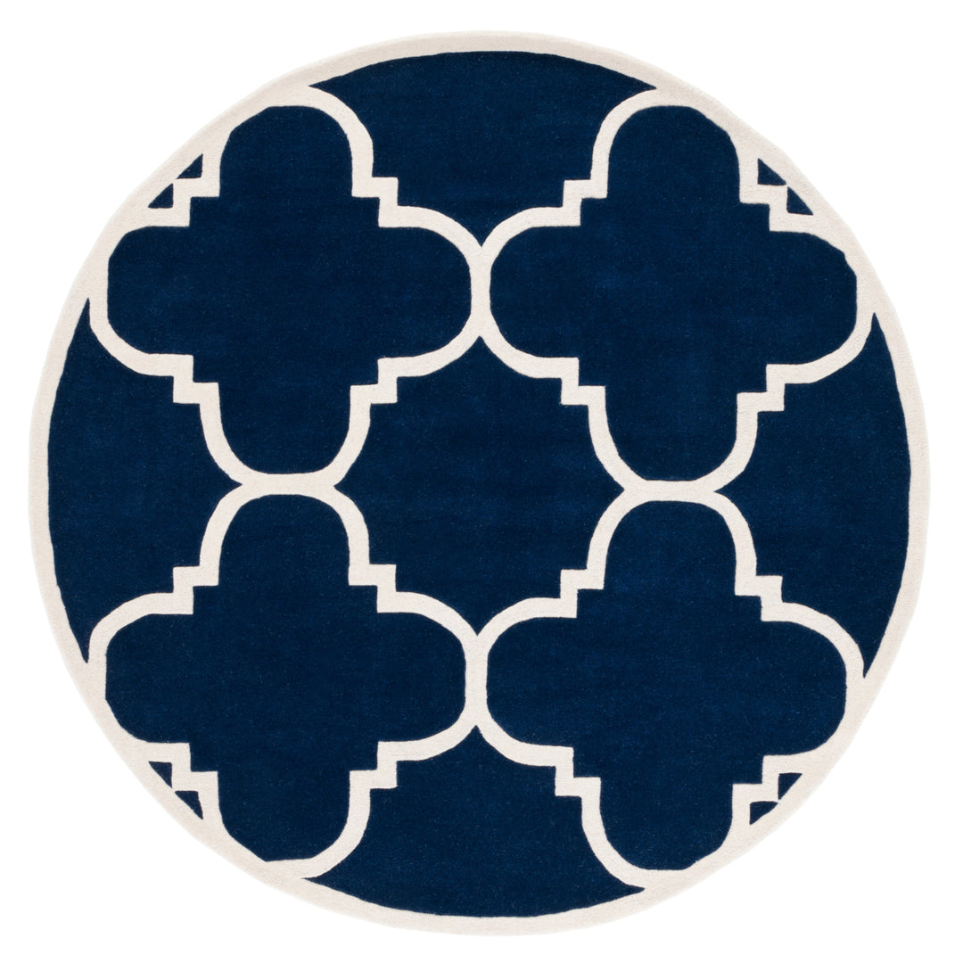 SAFAVIEH Chatham CHT730C Handmade Dark Blue / Ivory Rug Image 7