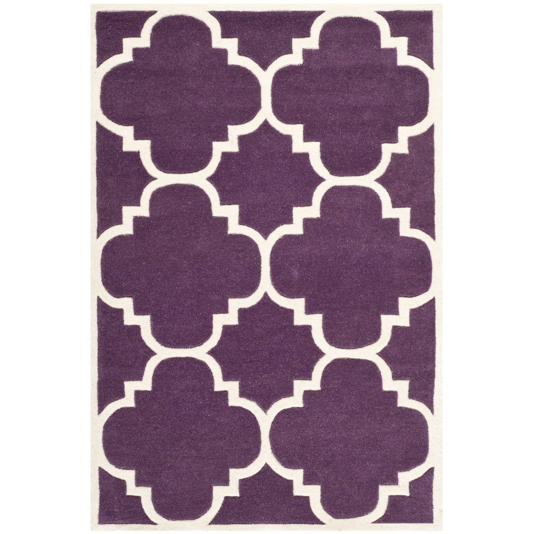 SAFAVIEH Chatham CHT730F Handmade Purple / Ivory Rug Image 5