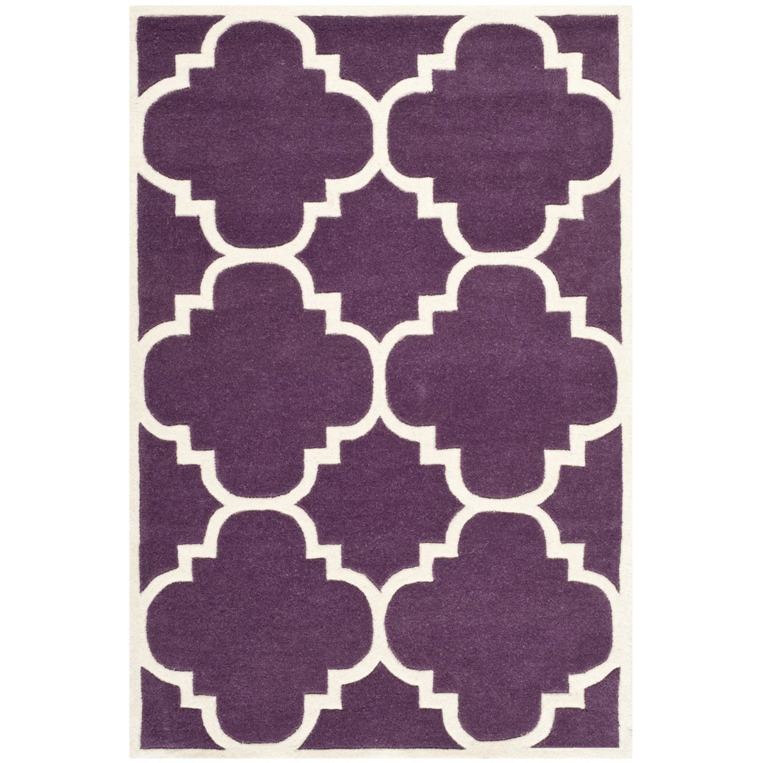 SAFAVIEH Chatham CHT730F Handmade Purple / Ivory Rug Image 1