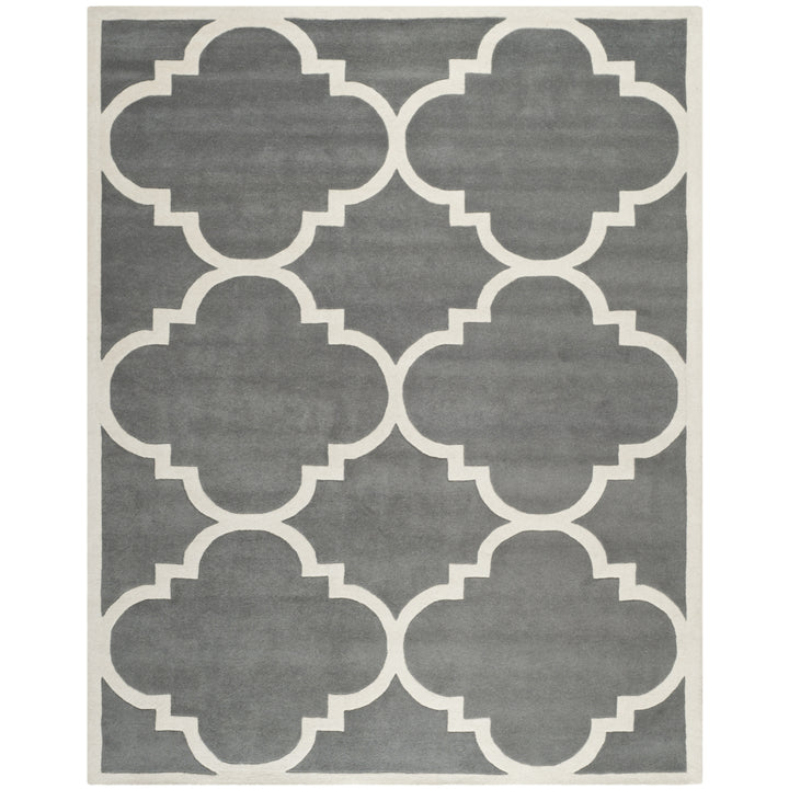 SAFAVIEH Chatham CHT730D Handmade Dark Grey / Ivory Rug Image 1