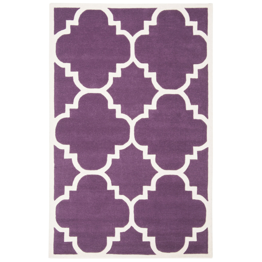 SAFAVIEH Chatham CHT730F Handmade Purple / Ivory Rug Image 6