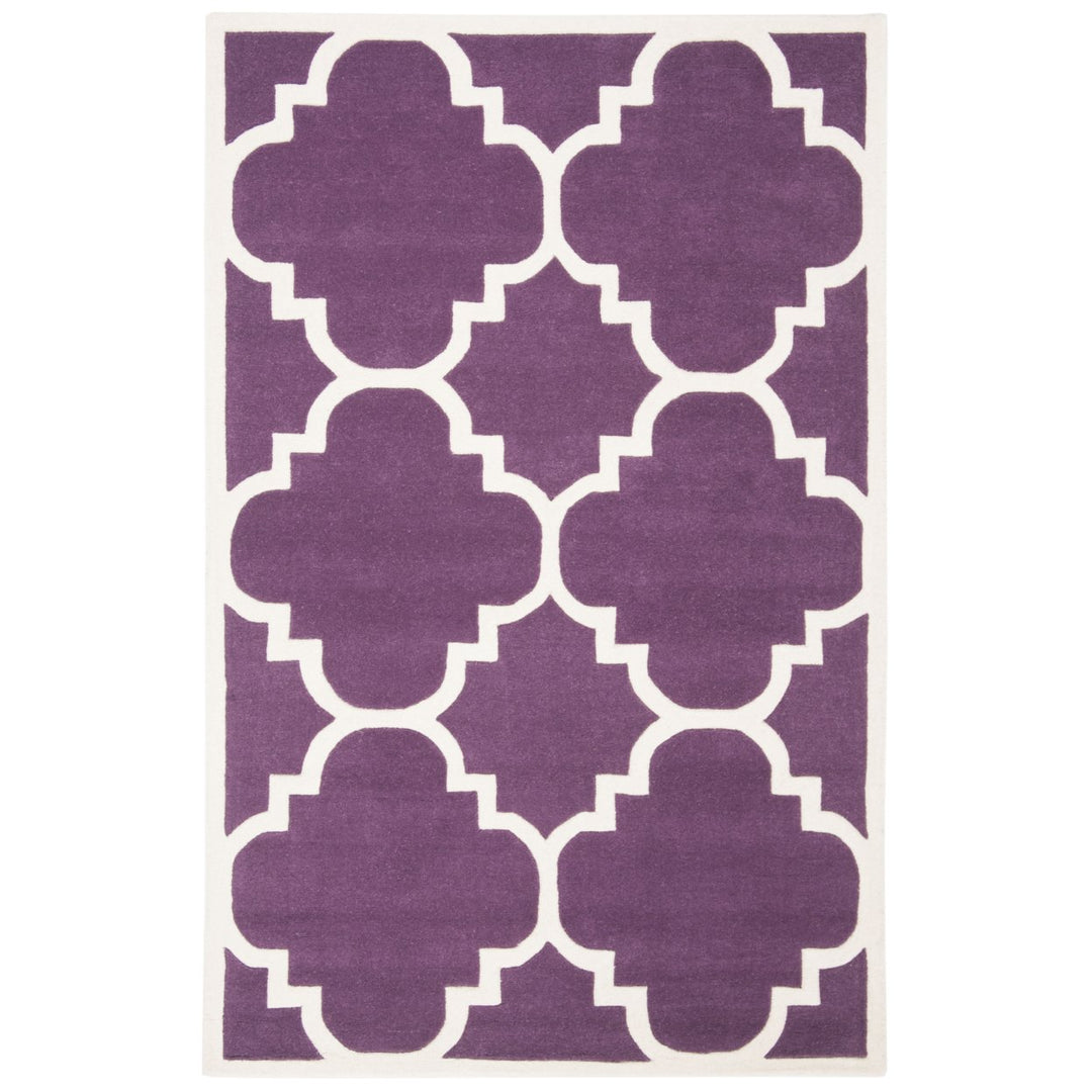 SAFAVIEH Chatham CHT730F Handmade Purple / Ivory Rug Image 1