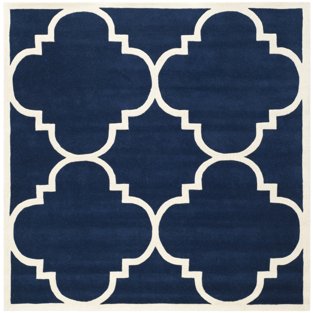 SAFAVIEH Chatham CHT730C Handmade Dark Blue / Ivory Rug Image 8