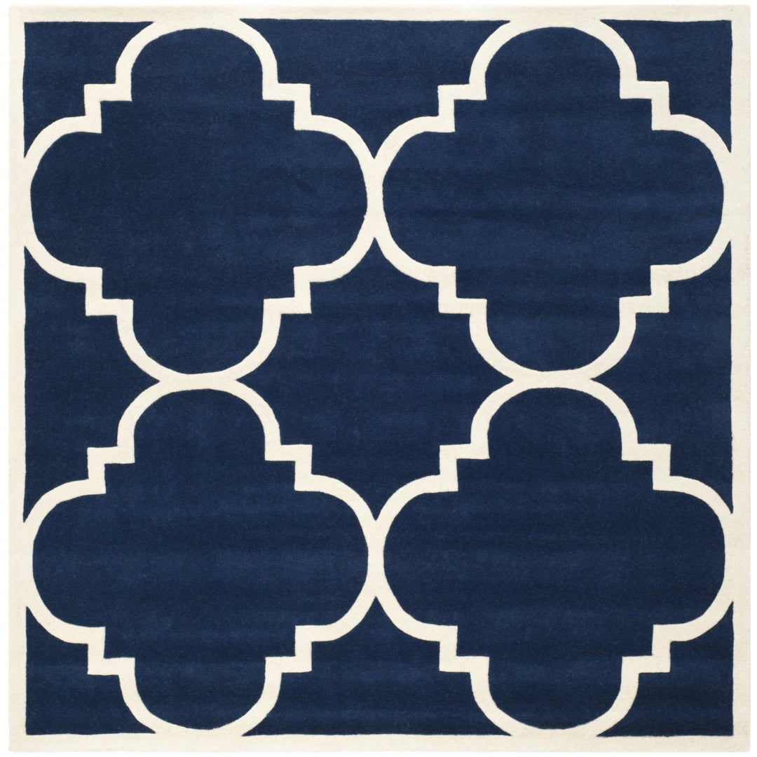 SAFAVIEH Chatham CHT730C Handmade Dark Blue / Ivory Rug Image 1