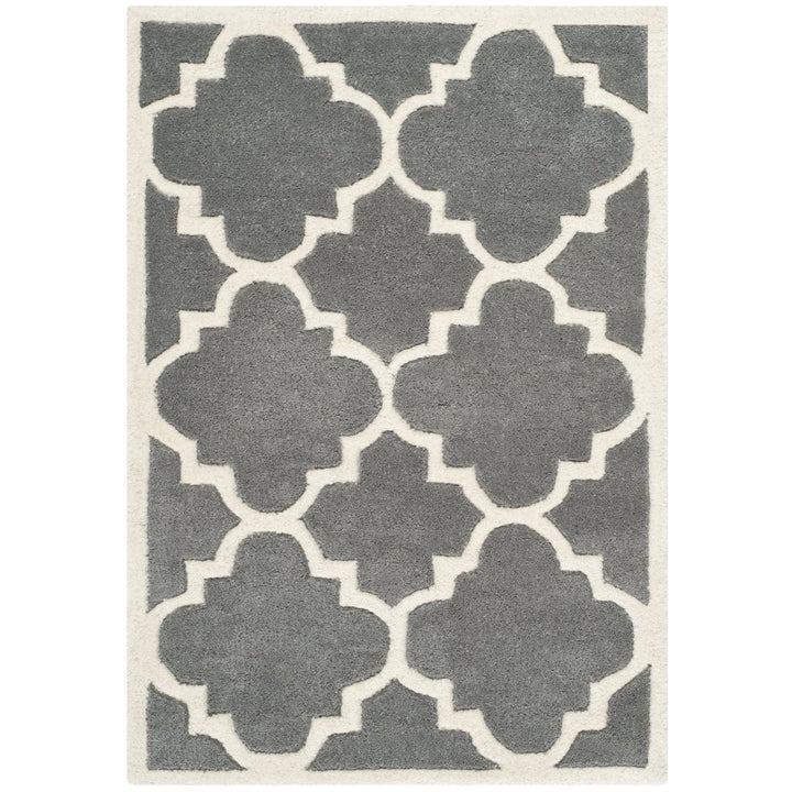 SAFAVIEH Chatham CHT730D Handmade Dark Grey / Ivory Rug Image 1