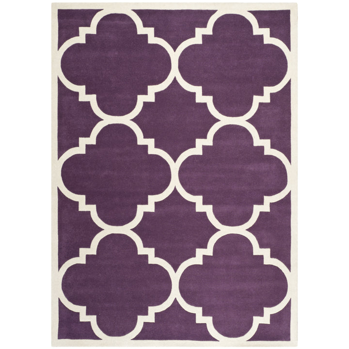 SAFAVIEH Chatham CHT730F Handmade Purple / Ivory Rug Image 7