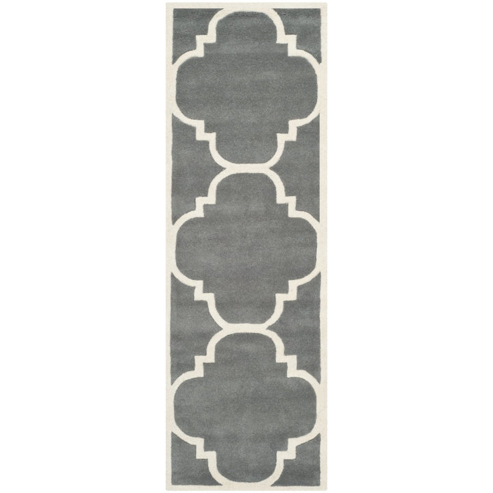 SAFAVIEH Chatham CHT730D Handmade Dark Grey / Ivory Rug Image 1