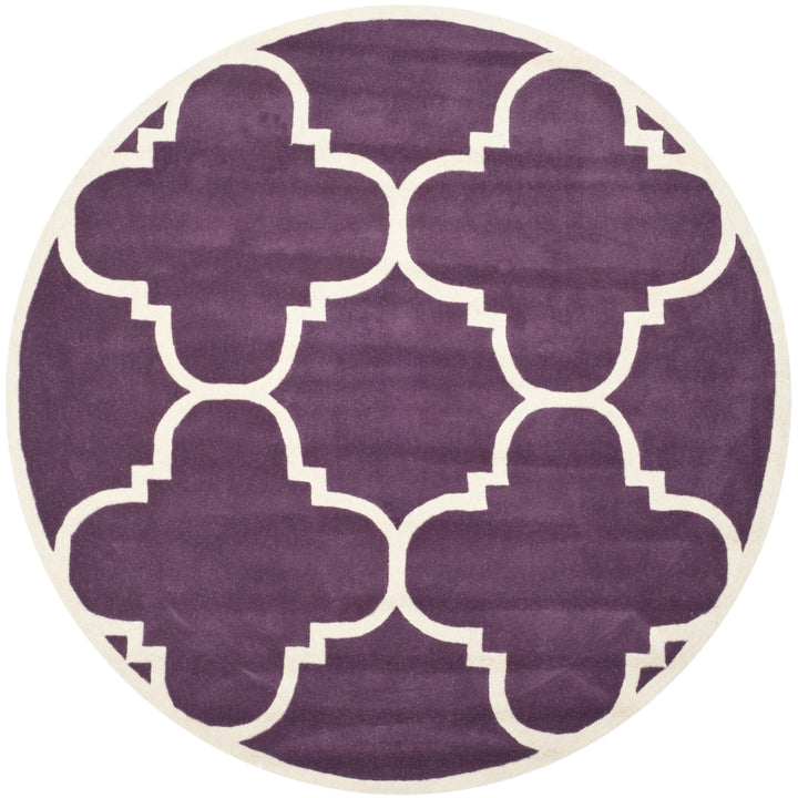 SAFAVIEH Chatham CHT730F Handmade Purple / Ivory Rug Image 8