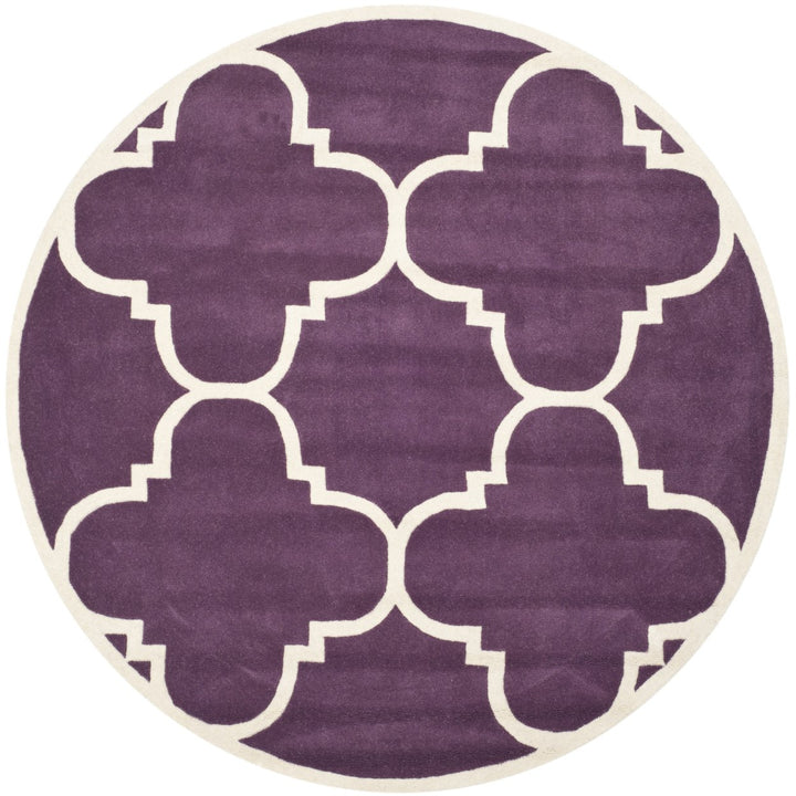 SAFAVIEH Chatham CHT730F Handmade Purple / Ivory Rug Image 1