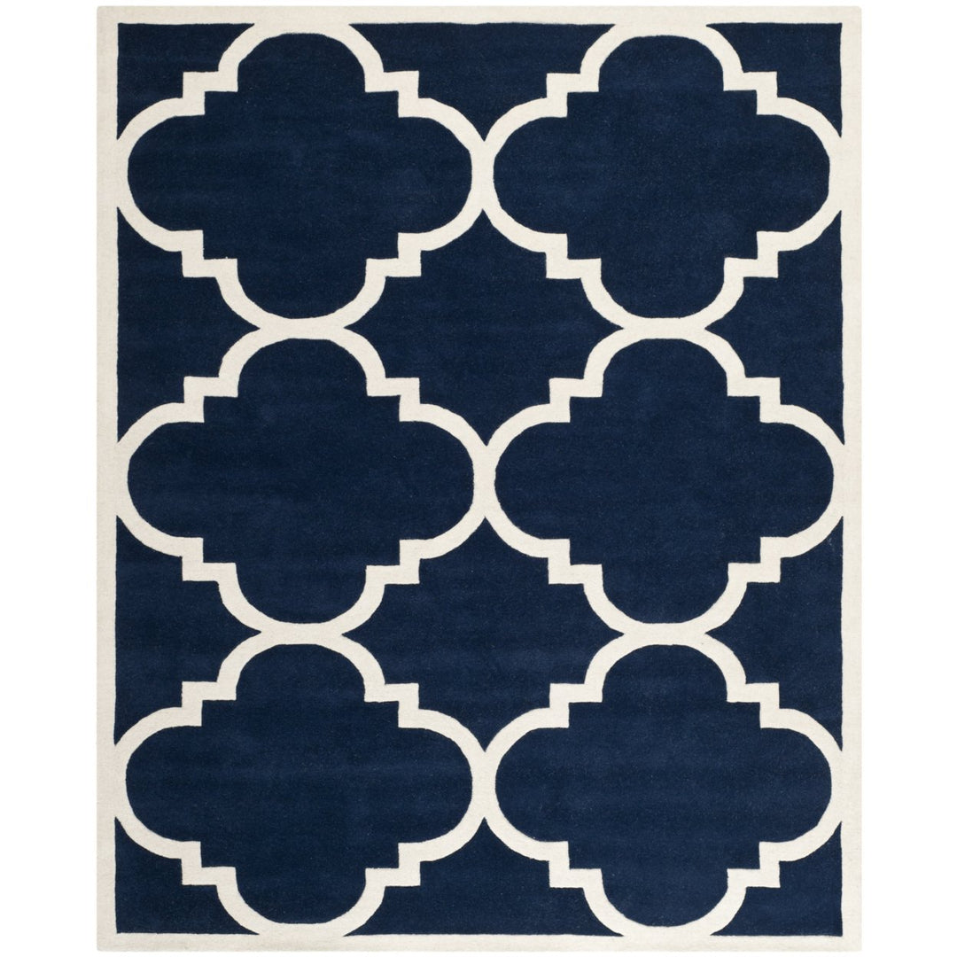 SAFAVIEH Chatham CHT730C Handmade Dark Blue / Ivory Rug Image 10