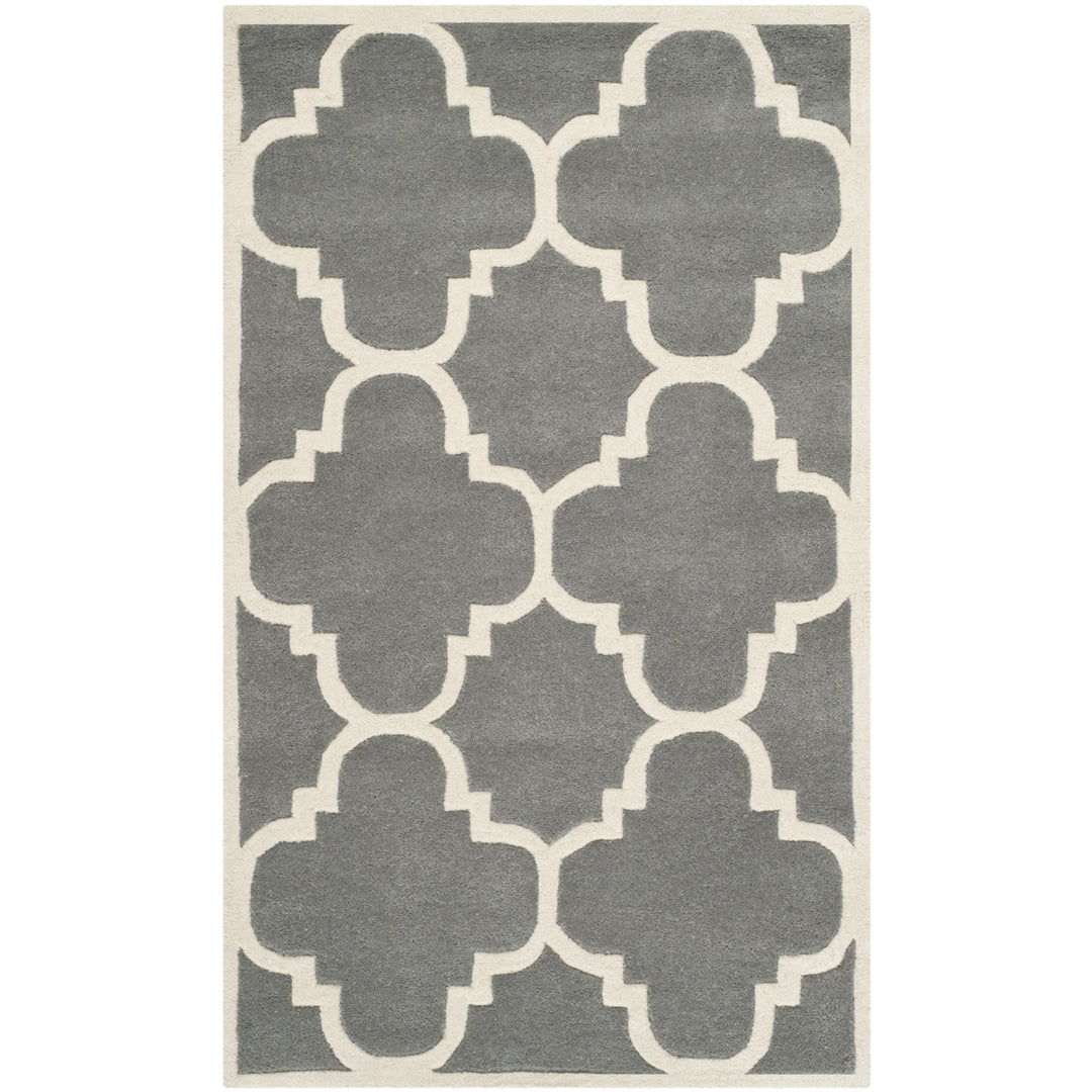 SAFAVIEH Chatham CHT730D Handmade Dark Grey / Ivory Rug Image 4