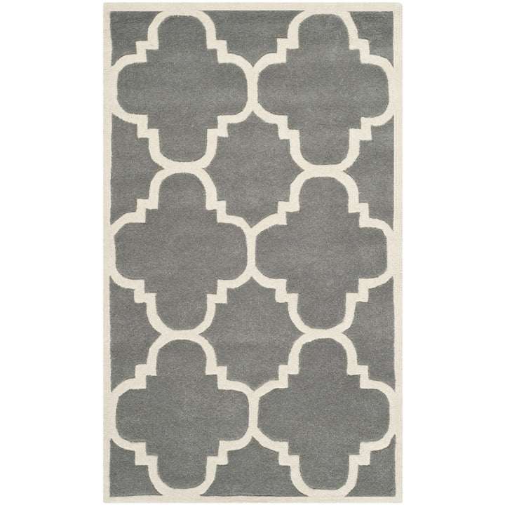 SAFAVIEH Chatham CHT730D Handmade Dark Grey / Ivory Rug Image 4