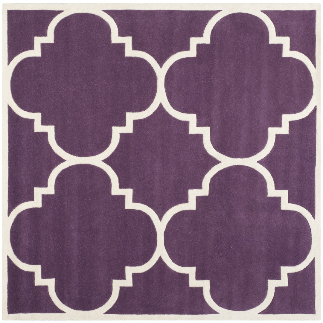 SAFAVIEH Chatham CHT730F Handmade Purple / Ivory Rug Image 9