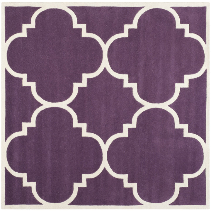 SAFAVIEH Chatham CHT730F Handmade Purple / Ivory Rug Image 9