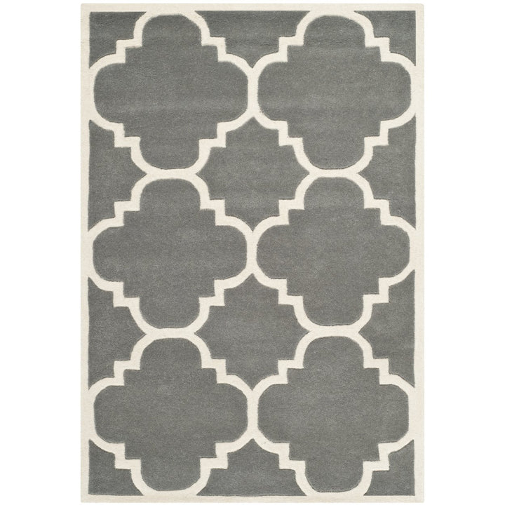 SAFAVIEH Chatham CHT730D Handmade Dark Grey / Ivory Rug Image 1