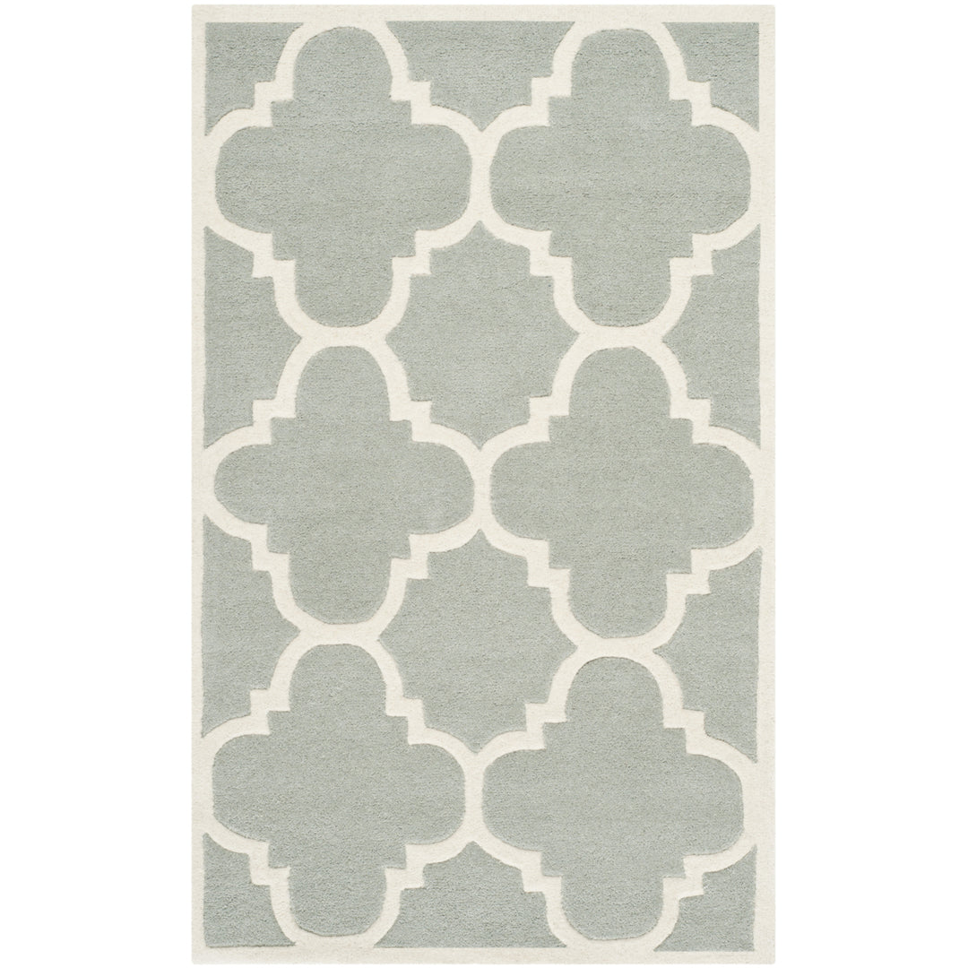 SAFAVIEH Chatham CHT730E Handmade Grey / Ivory Rug Image 5