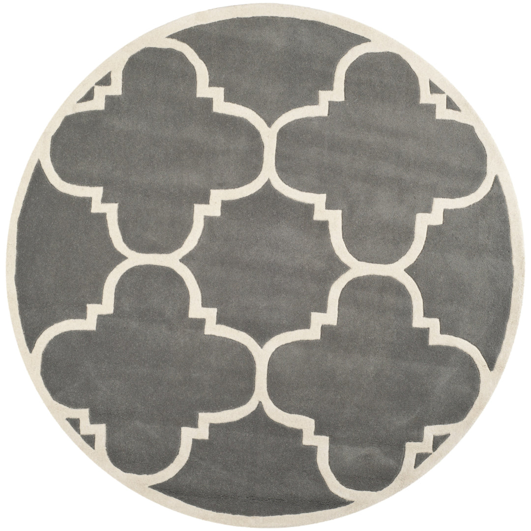 SAFAVIEH Chatham CHT730D Handmade Dark Grey / Ivory Rug Image 6