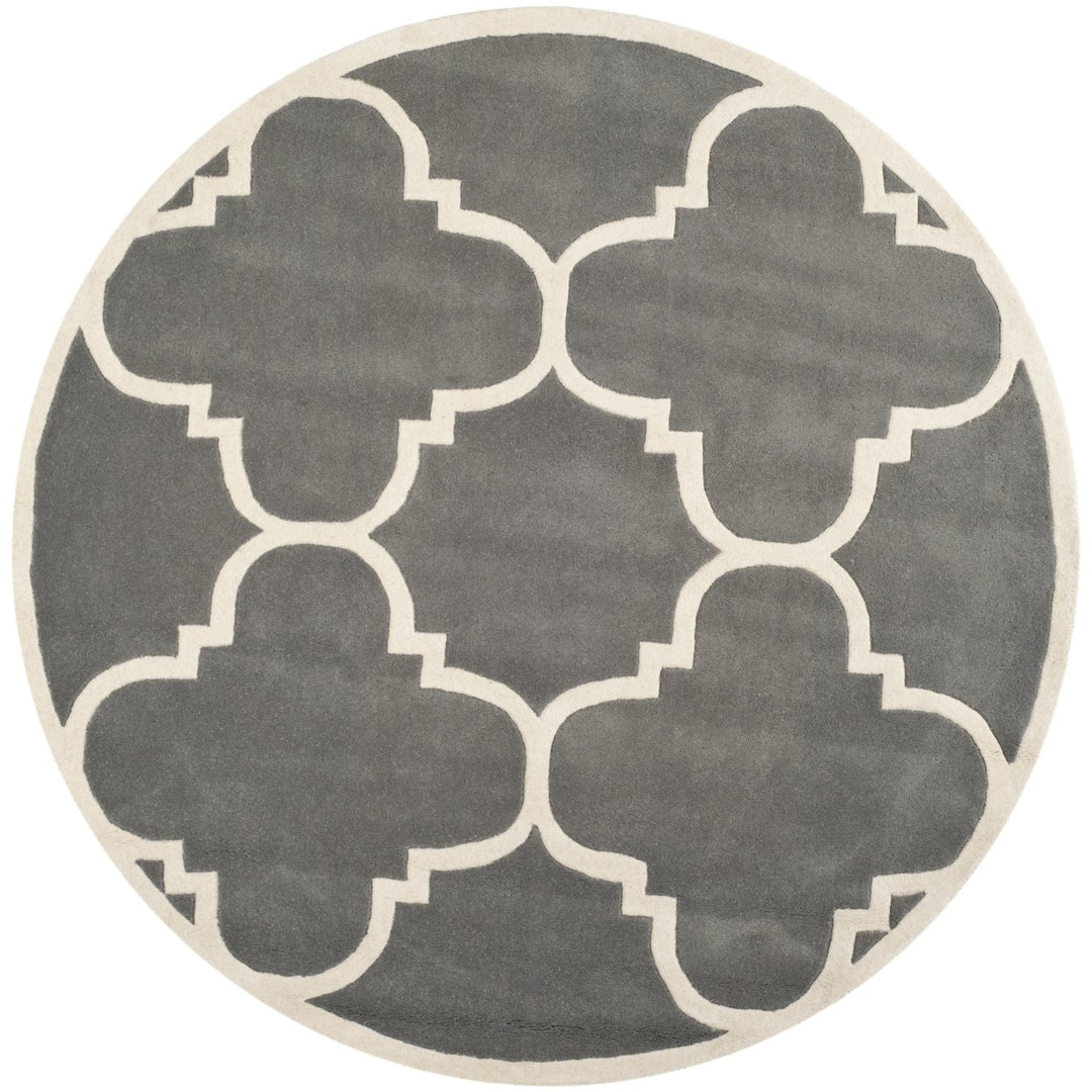 SAFAVIEH Chatham CHT730D Handmade Dark Grey / Ivory Rug Image 1