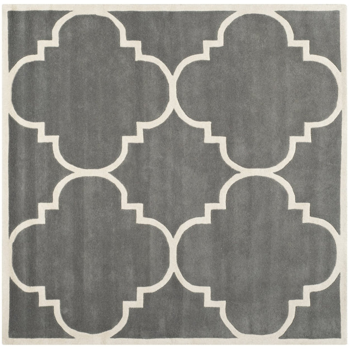 SAFAVIEH Chatham CHT730D Handmade Dark Grey / Ivory Rug Image 1