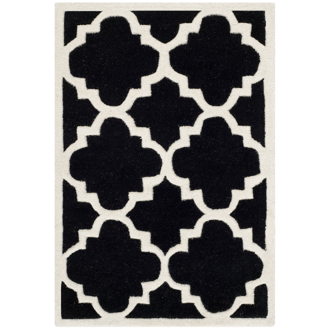 SAFAVIEH Chatham CHT730K Handmade Black / Ivory Rug Image 2