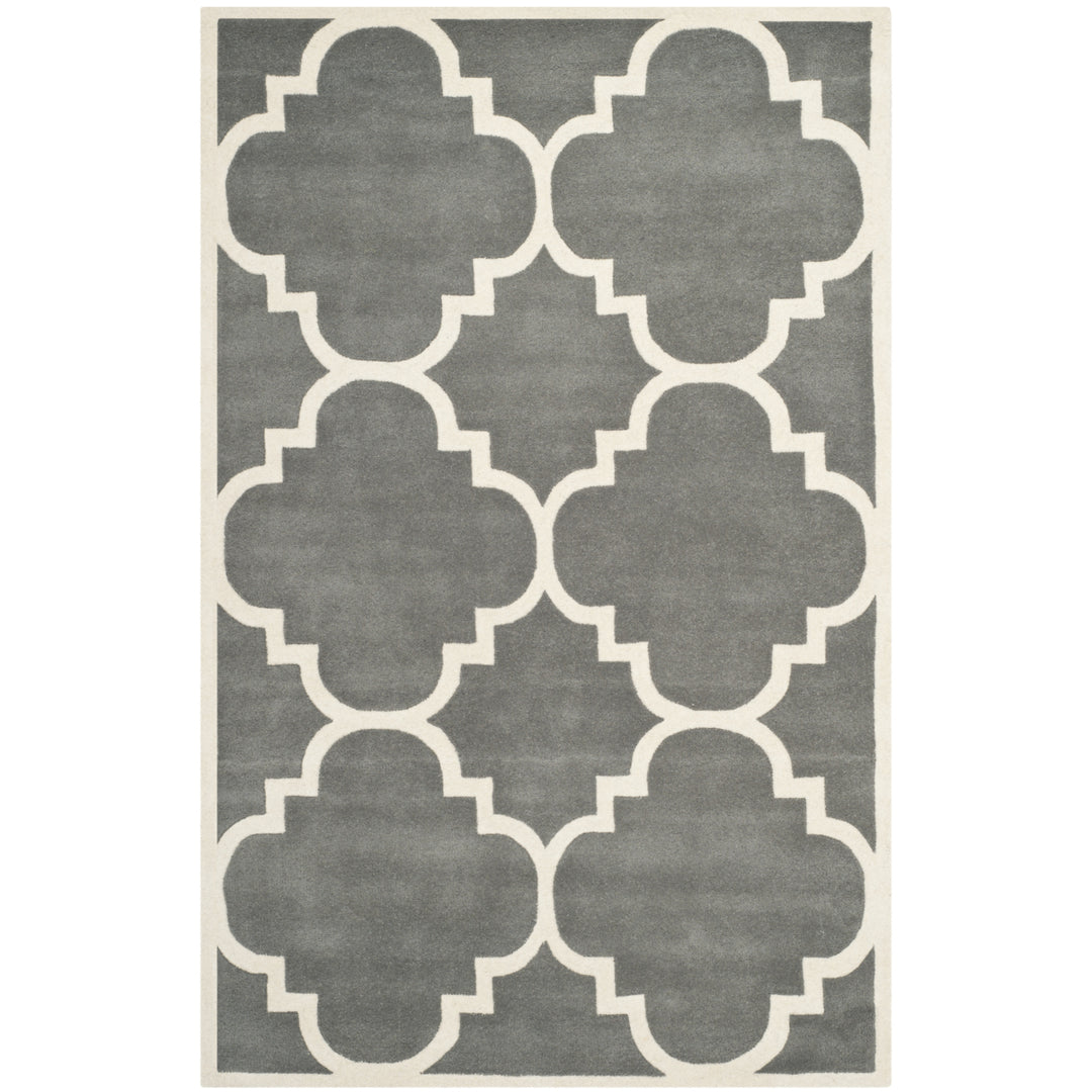 SAFAVIEH Chatham CHT730D Handmade Dark Grey / Ivory Rug Image 8