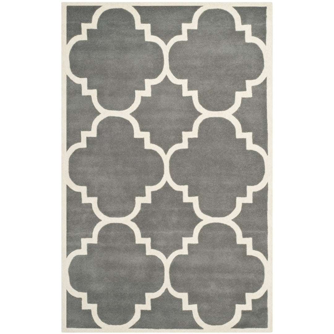 SAFAVIEH Chatham CHT730D Handmade Dark Grey / Ivory Rug Image 1