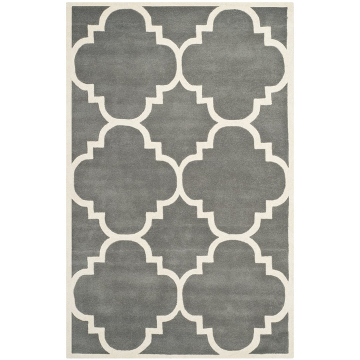 SAFAVIEH Chatham CHT730D Handmade Dark Grey / Ivory Rug Image 1