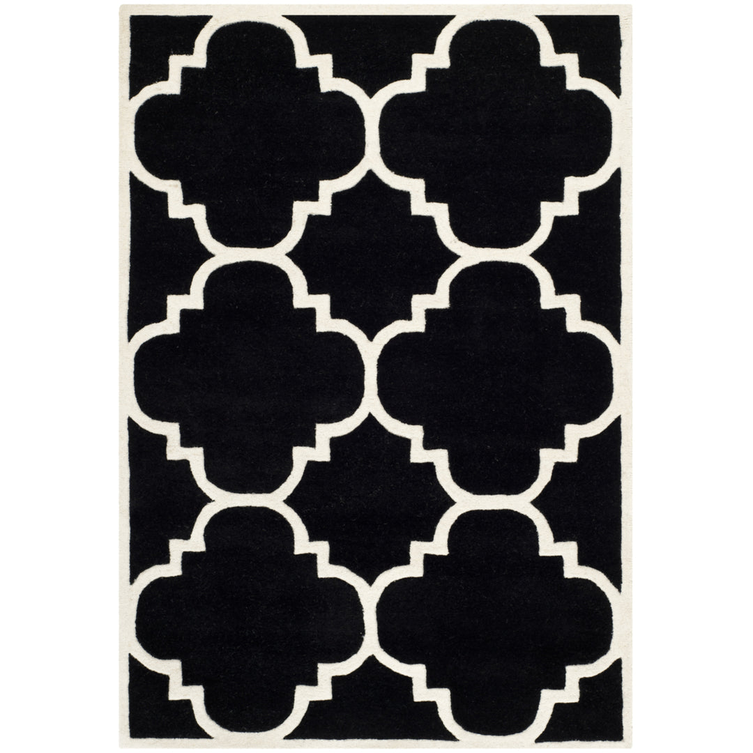 SAFAVIEH Chatham CHT730K Handmade Black / Ivory Rug Image 4