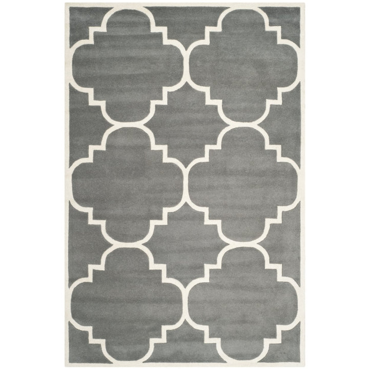 SAFAVIEH Chatham CHT730D Handmade Dark Grey / Ivory Rug Image 1