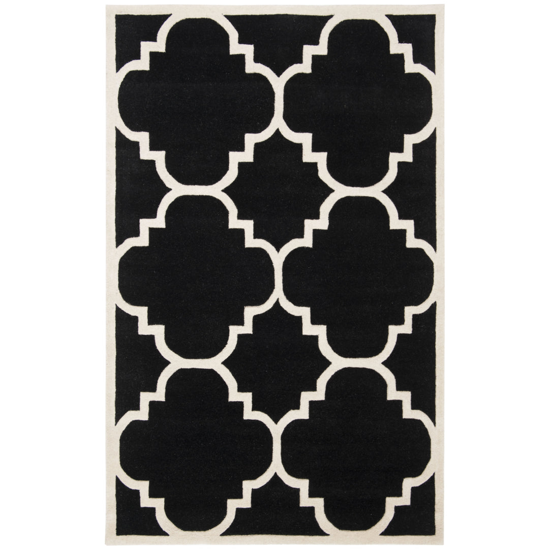 SAFAVIEH Chatham CHT730K Handmade Black / Ivory Rug Image 5