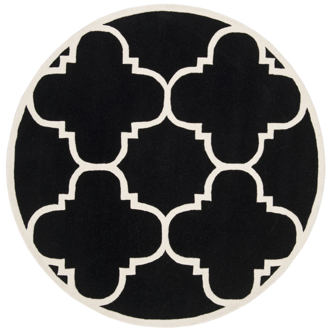 SAFAVIEH Chatham CHT730K Handmade Black / Ivory Rug Image 7