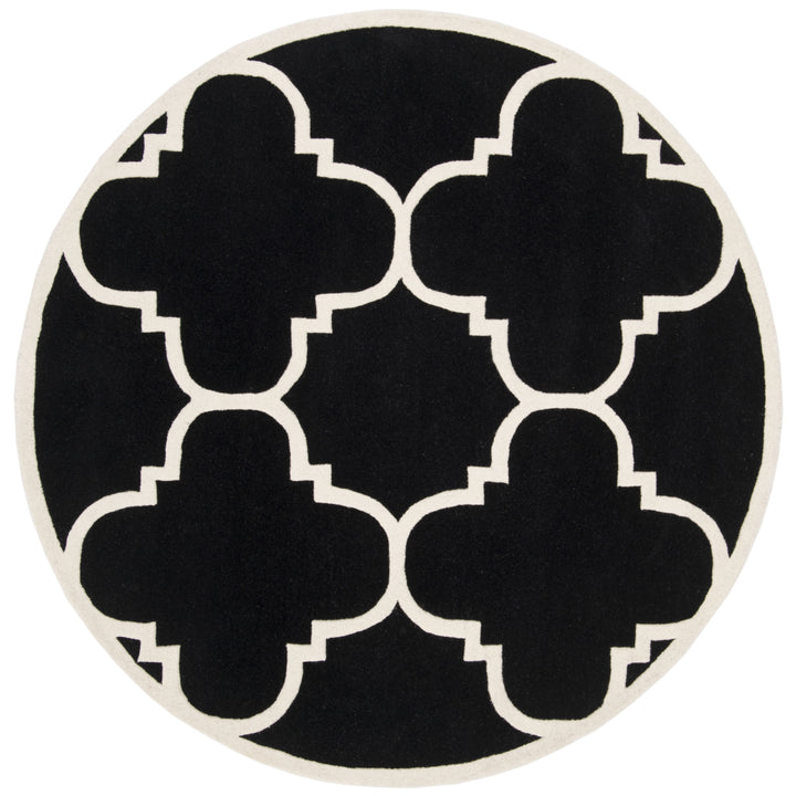 SAFAVIEH Chatham CHT730K Handmade Black / Ivory Rug Image 7