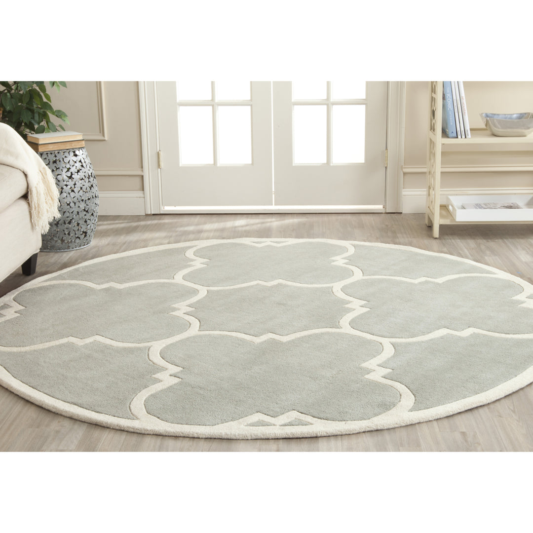 SAFAVIEH Chatham CHT730E Handmade Grey / Ivory Rug Image 11