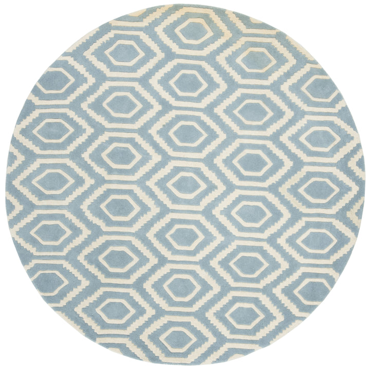 SAFAVIEH Chatham CHT731B Handmade Blue / Ivory Rug Image 4