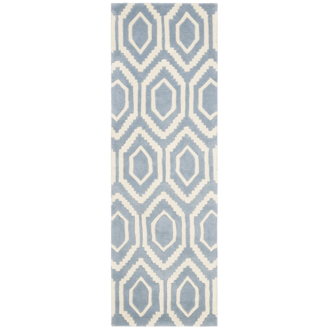 SAFAVIEH Chatham CHT731B Handmade Blue / Ivory Rug Image 5