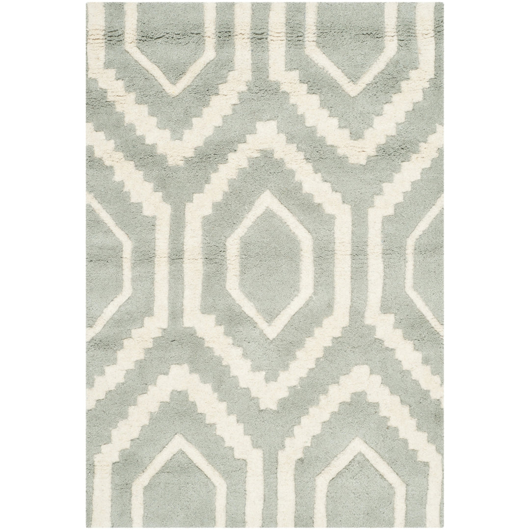 SAFAVIEH Chatham CHT731E Handmade Grey / Ivory Rug Image 2