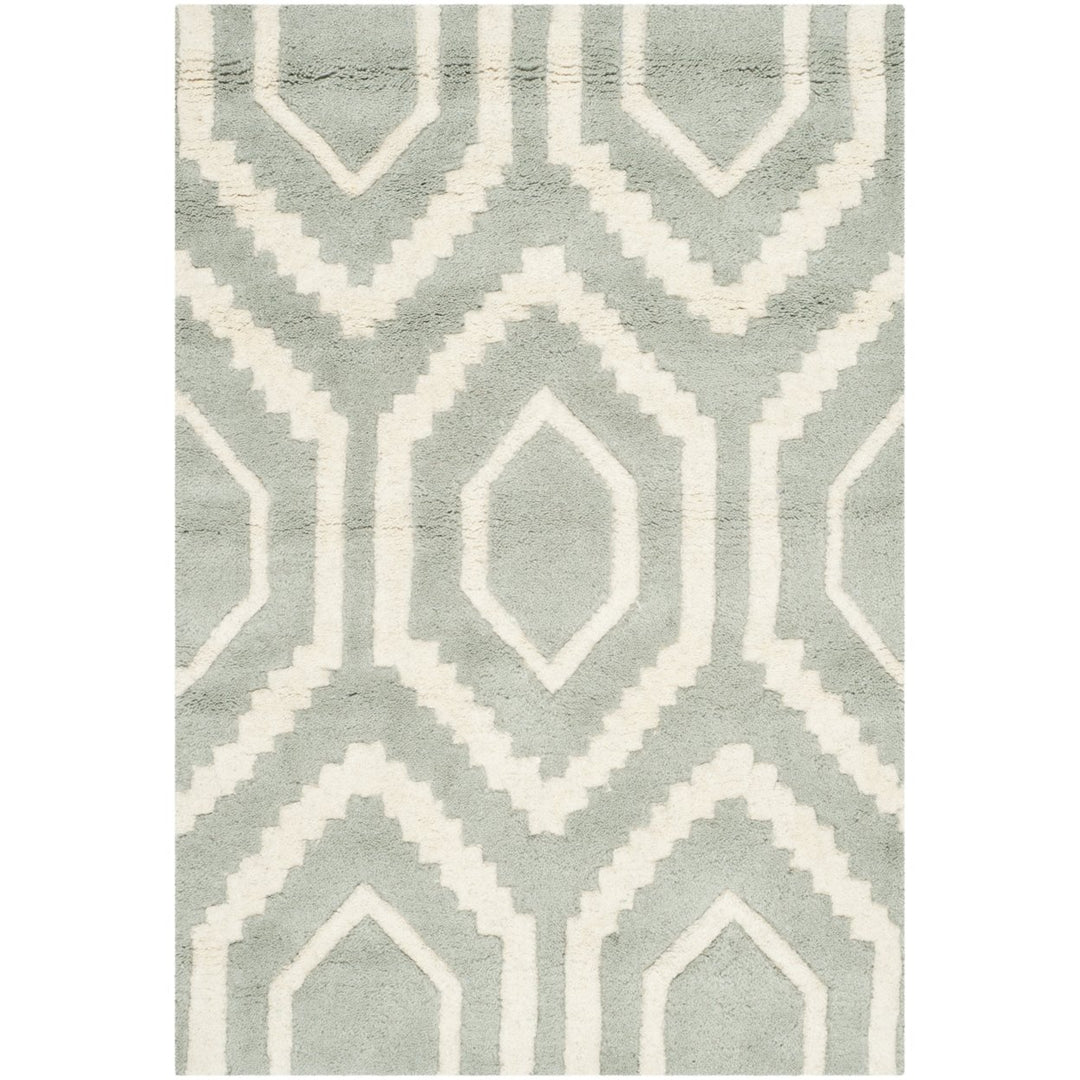 SAFAVIEH Chatham CHT731E Handmade Grey / Ivory Rug Image 1