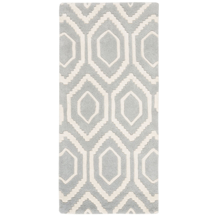 SAFAVIEH Chatham CHT731E Handmade Grey / Ivory Rug Image 4