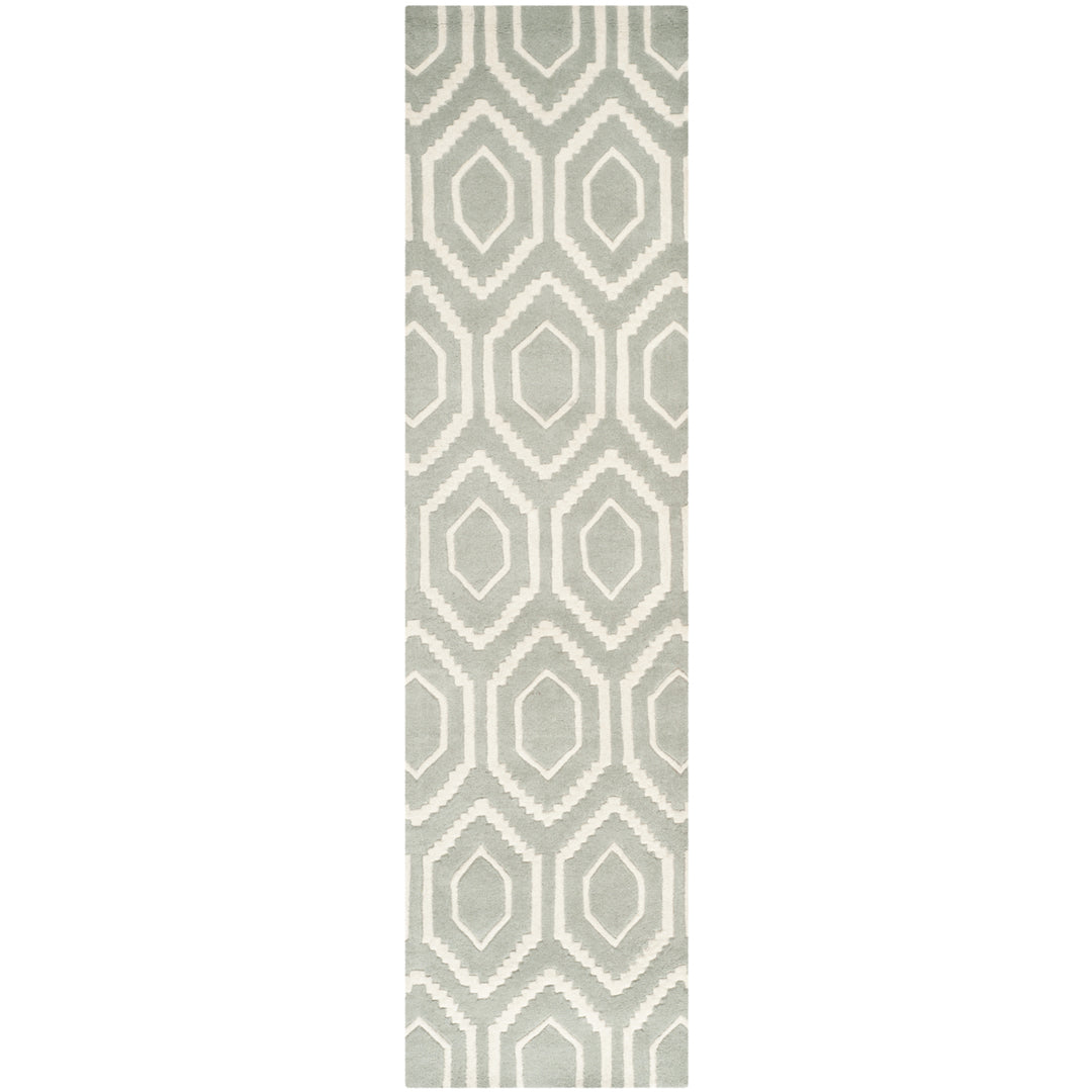 SAFAVIEH Chatham CHT731E Handmade Grey / Ivory Rug Image 5