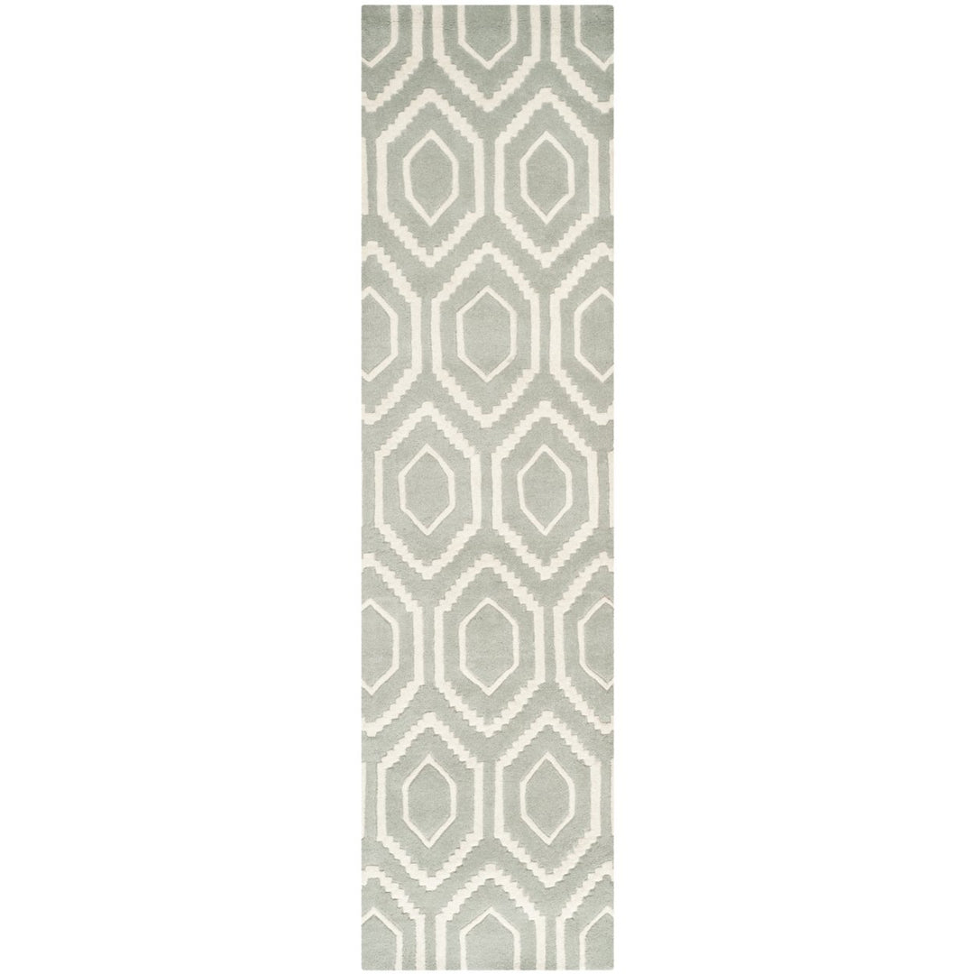 SAFAVIEH Chatham CHT731E Handmade Grey / Ivory Rug Image 1