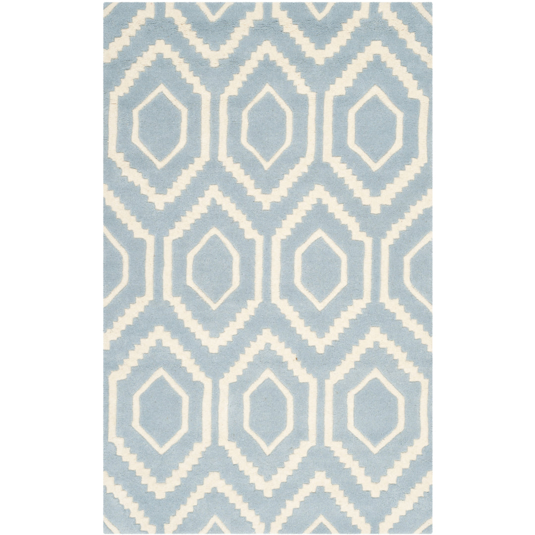 SAFAVIEH Chatham CHT731B Handmade Blue / Ivory Rug Image 9