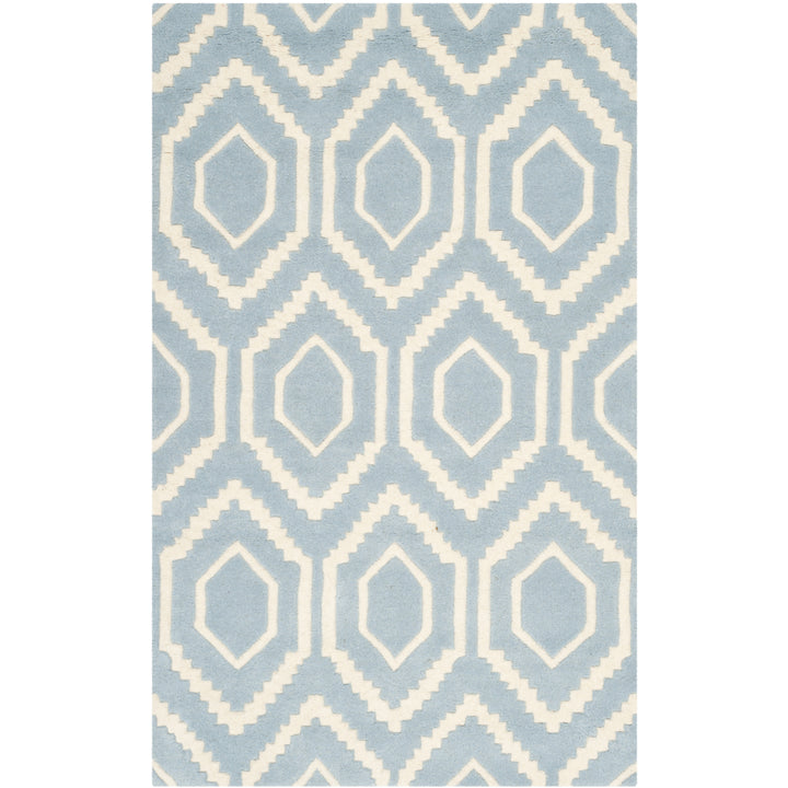 SAFAVIEH Chatham CHT731B Handmade Blue / Ivory Rug Image 9