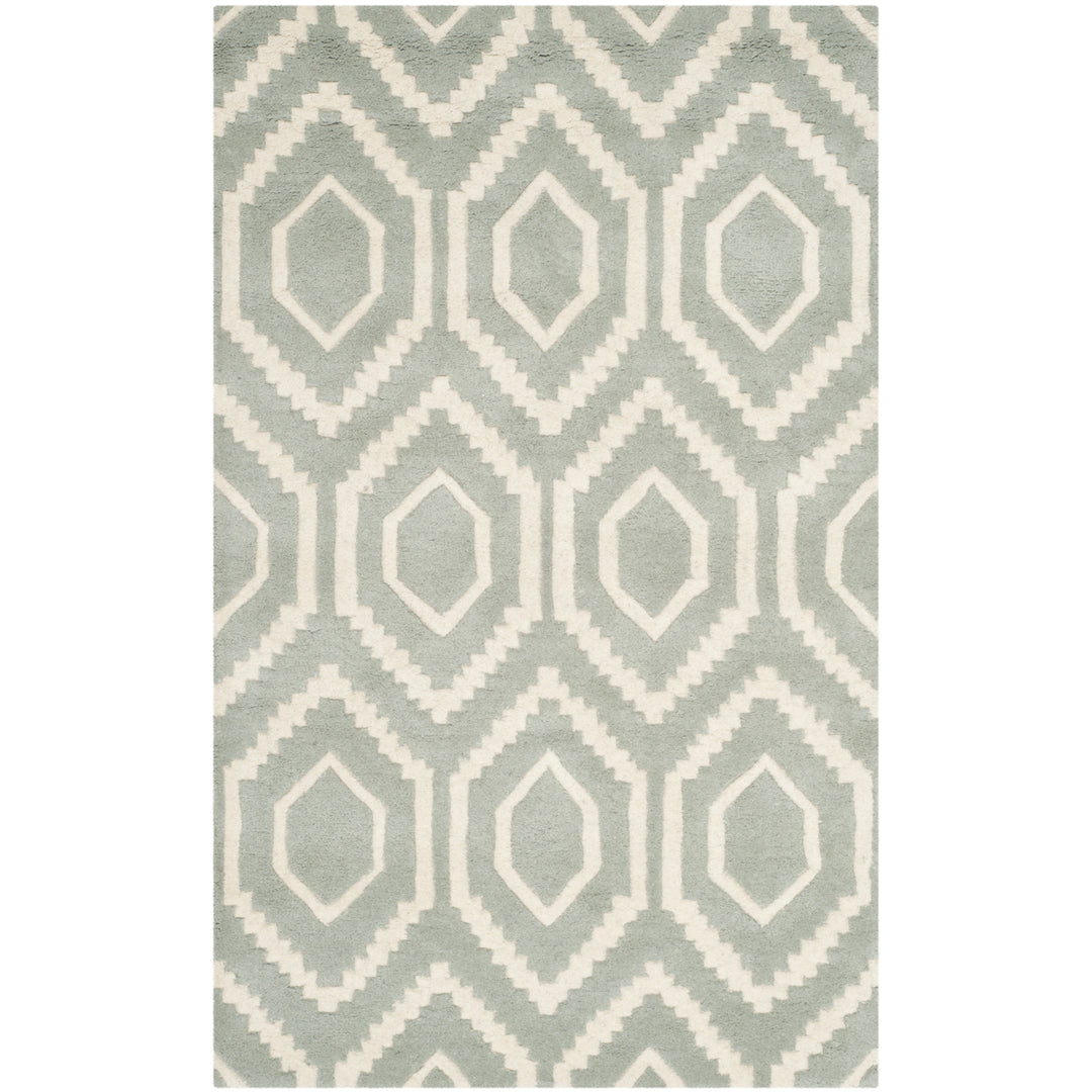 SAFAVIEH Chatham CHT731E Handmade Grey / Ivory Rug Image 6