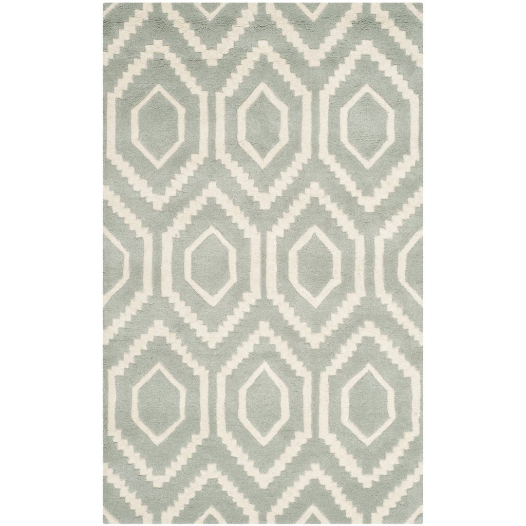 SAFAVIEH Chatham CHT731E Handmade Grey / Ivory Rug Image 1