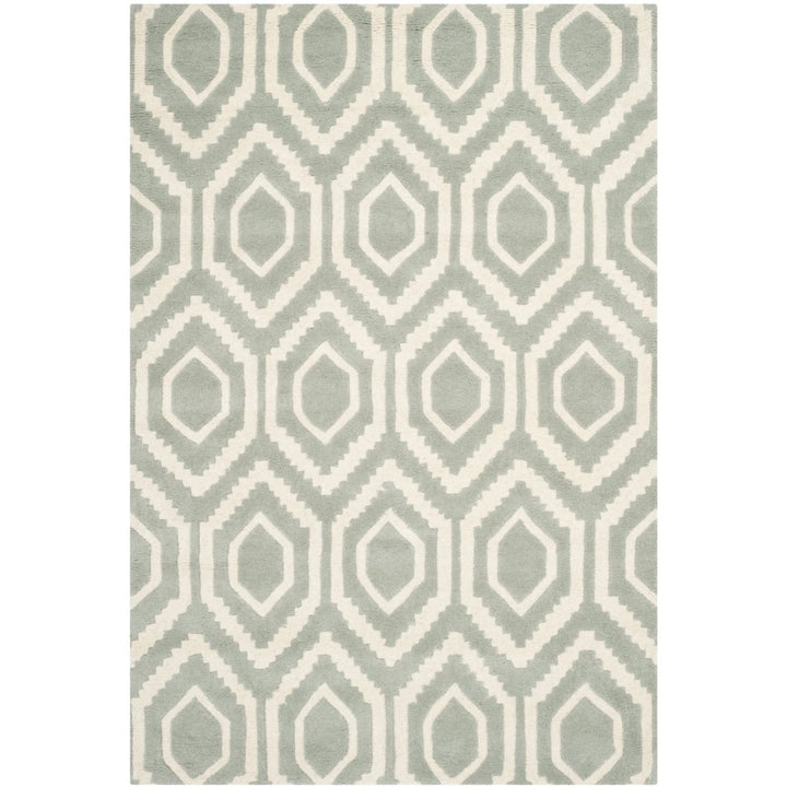 SAFAVIEH Chatham CHT731E Handmade Grey / Ivory Rug Image 1