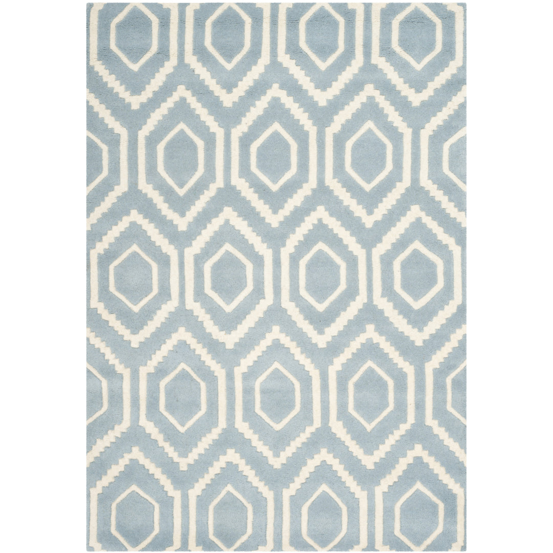 SAFAVIEH Chatham CHT731B Handmade Blue / Ivory Rug Image 10