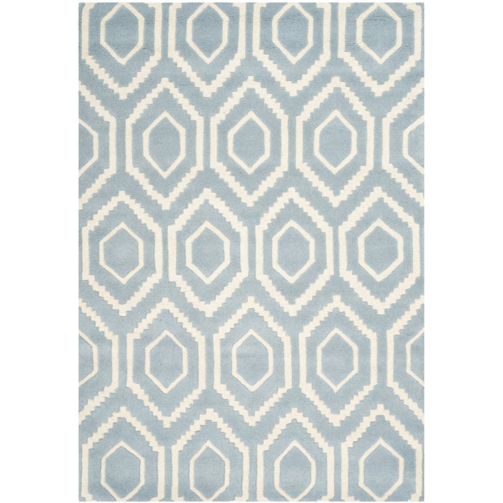 SAFAVIEH Chatham CHT731B Handmade Blue / Ivory Rug Image 1