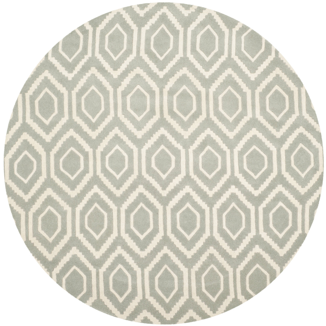 SAFAVIEH Chatham CHT731E Handmade Grey / Ivory Rug Image 8