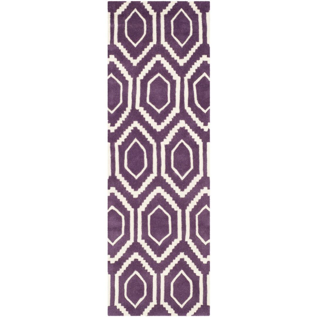 SAFAVIEH Chatham CHT731F Handmade Purple / Ivory Rug Image 5